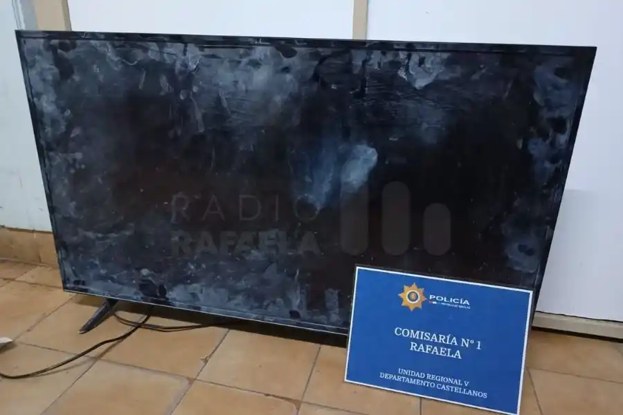 Como si nada, se llevó un televisor de 42” bajo el brazo