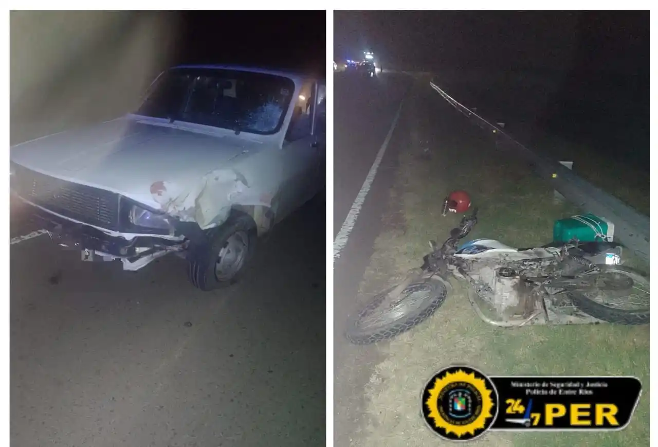 Grave accidente entre un automóvil y una motocicleta en Ruta Provincial 11