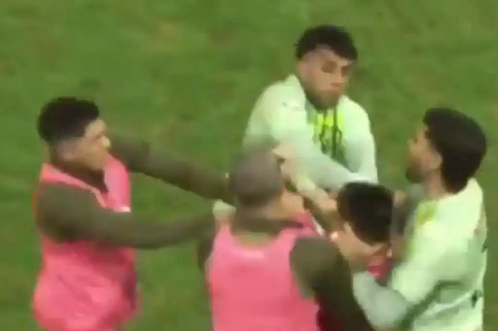 Piñas entre jugadores de Atlético y Aldosivi