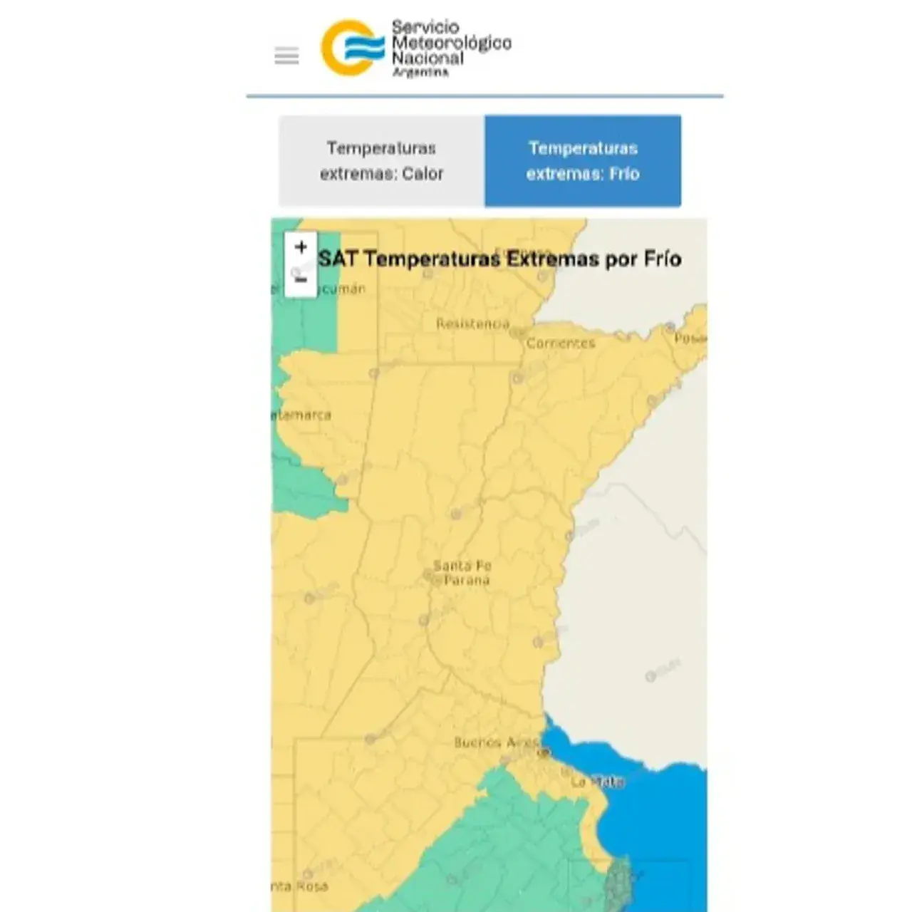 Alerta amarilla por bajas temperaturas en todo el territorio provincial