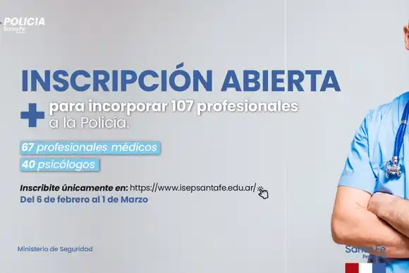 La provincia abre la convocatoria para el ingreso de médicos y psicólogos a la Policía