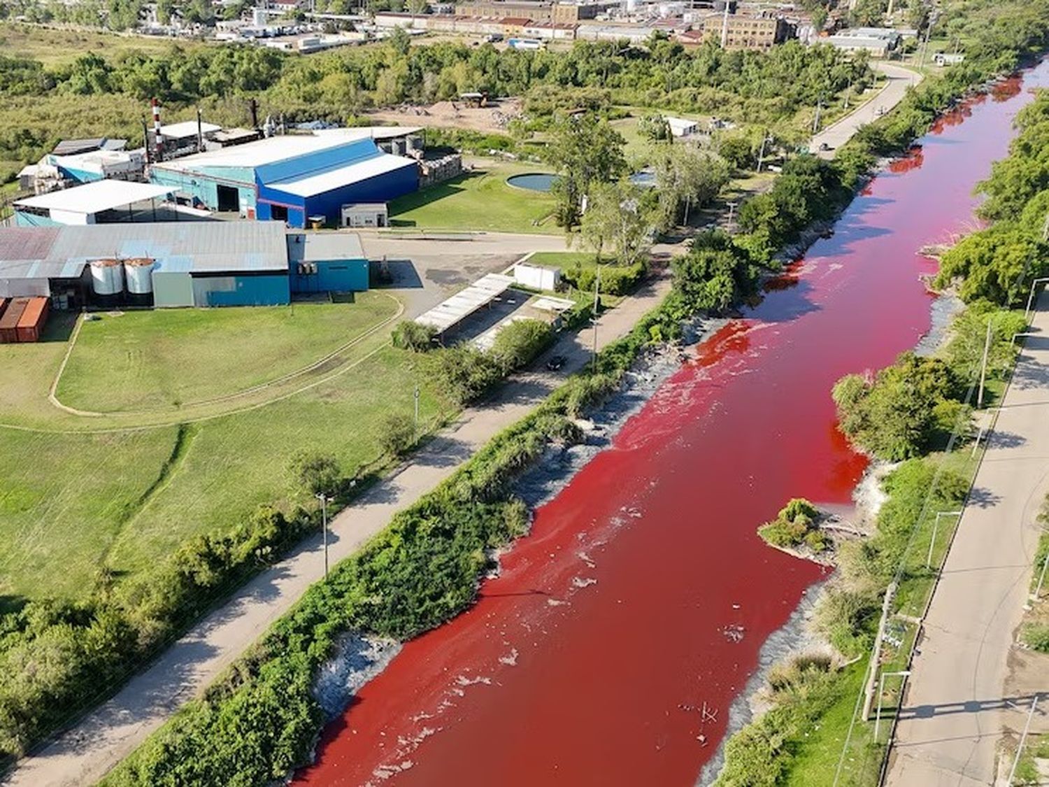 Avellaneda: el arroyo Sarandí se tiñó de rojo y los vecinos denuncian constantes derrames tóxicos