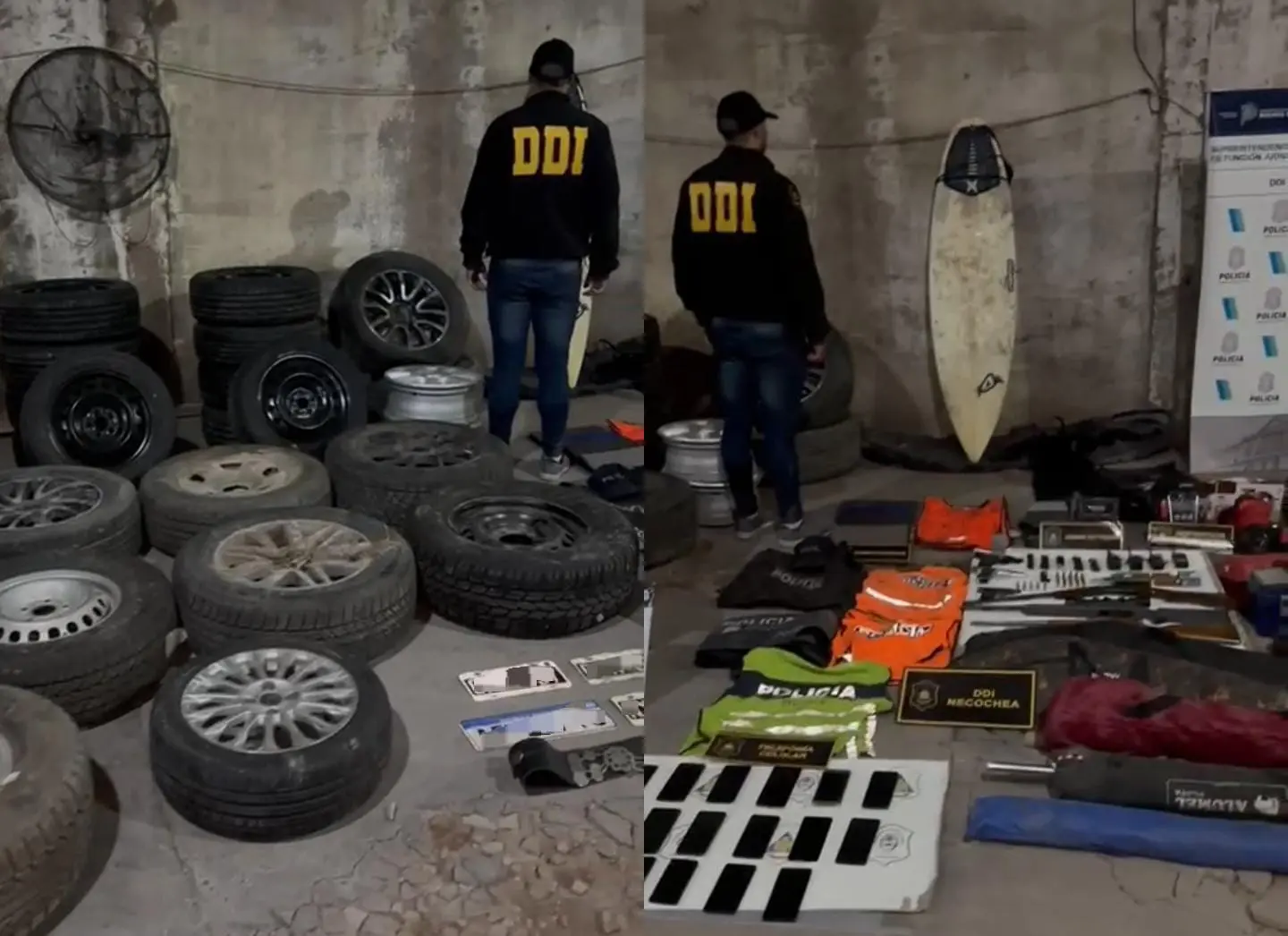 Algunos de los elementos encontrados