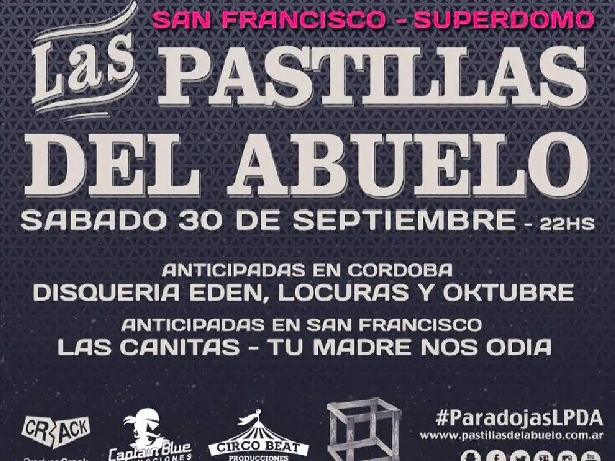 El recital de Las Pastillas del Abuelo tiene lugar confirmado