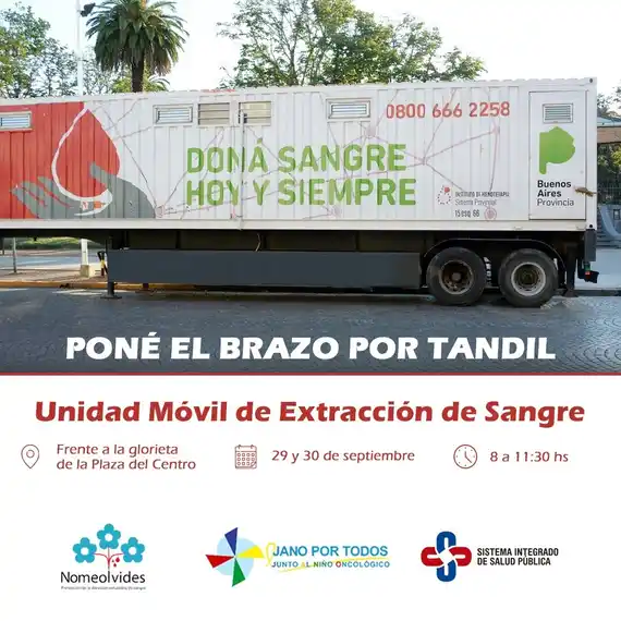 Llegará a la ciudad la unidad móvil provincial de extracción de sangre