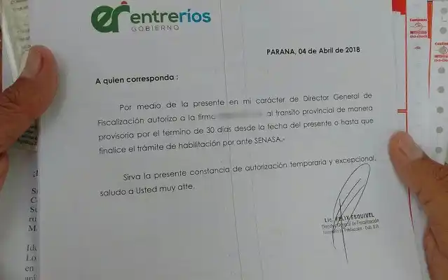 Denuncian que Entre Ríos autoriza salida de comestibles sin autorización del SENASA