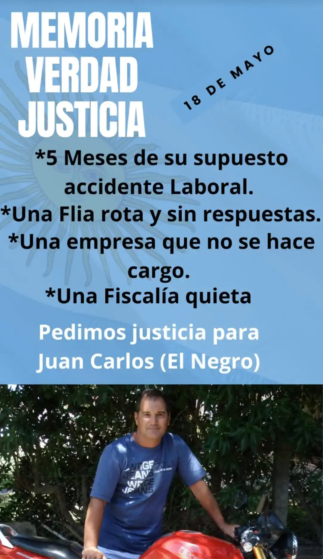 La familia de Palais salió a reclamar justicia por el trágico accidente laboral.