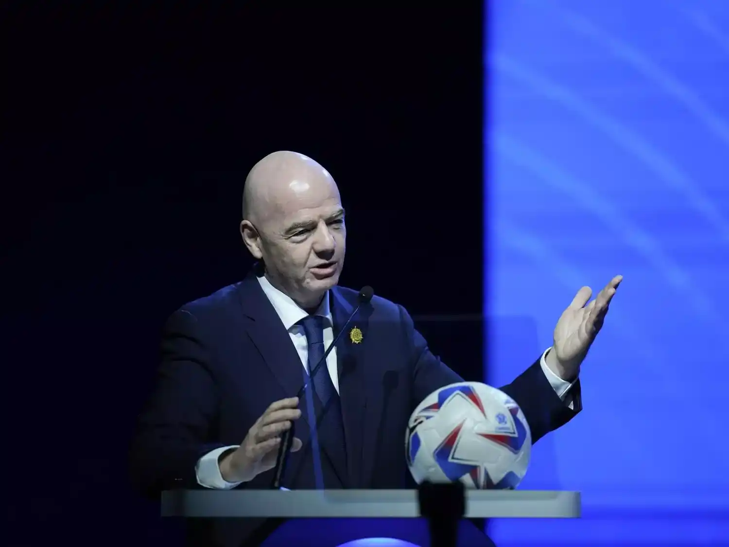 Infantino, presidente d ela FIFA . Foto:Jorge Saenz. AP