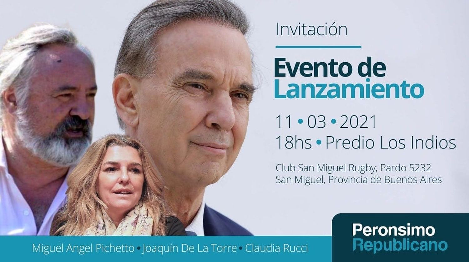 Desde San Miguel, De la Torre, Pichetto y Claudia Rucci lanzan el ‘Peronismo Republicano’