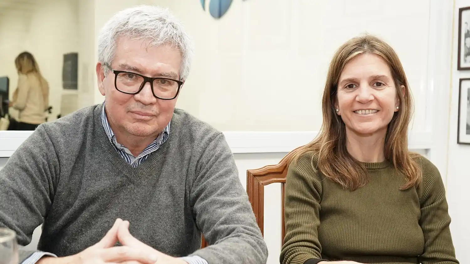 Marcelo Rivero junto a María Fernanda Raverta en Ecos Diarios