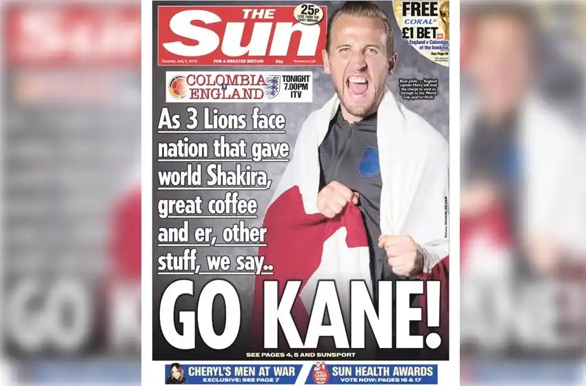 Antes del partido: la polémica tapa de un diario inglés que generó indignación en Colombia