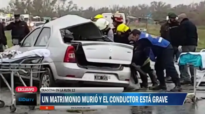 Video del rescate: el conductor sufrió un fuerte golpe en la cabeza 