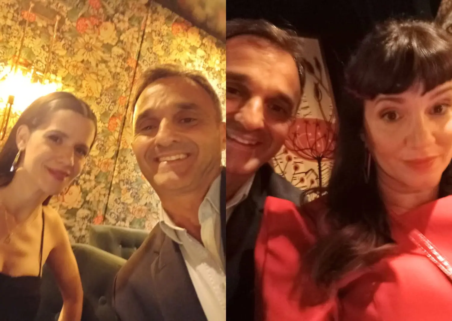 A la izquierda, Juhant junto a Violeta Urtizberea y a la derecha junto a Griselda Siciliani.