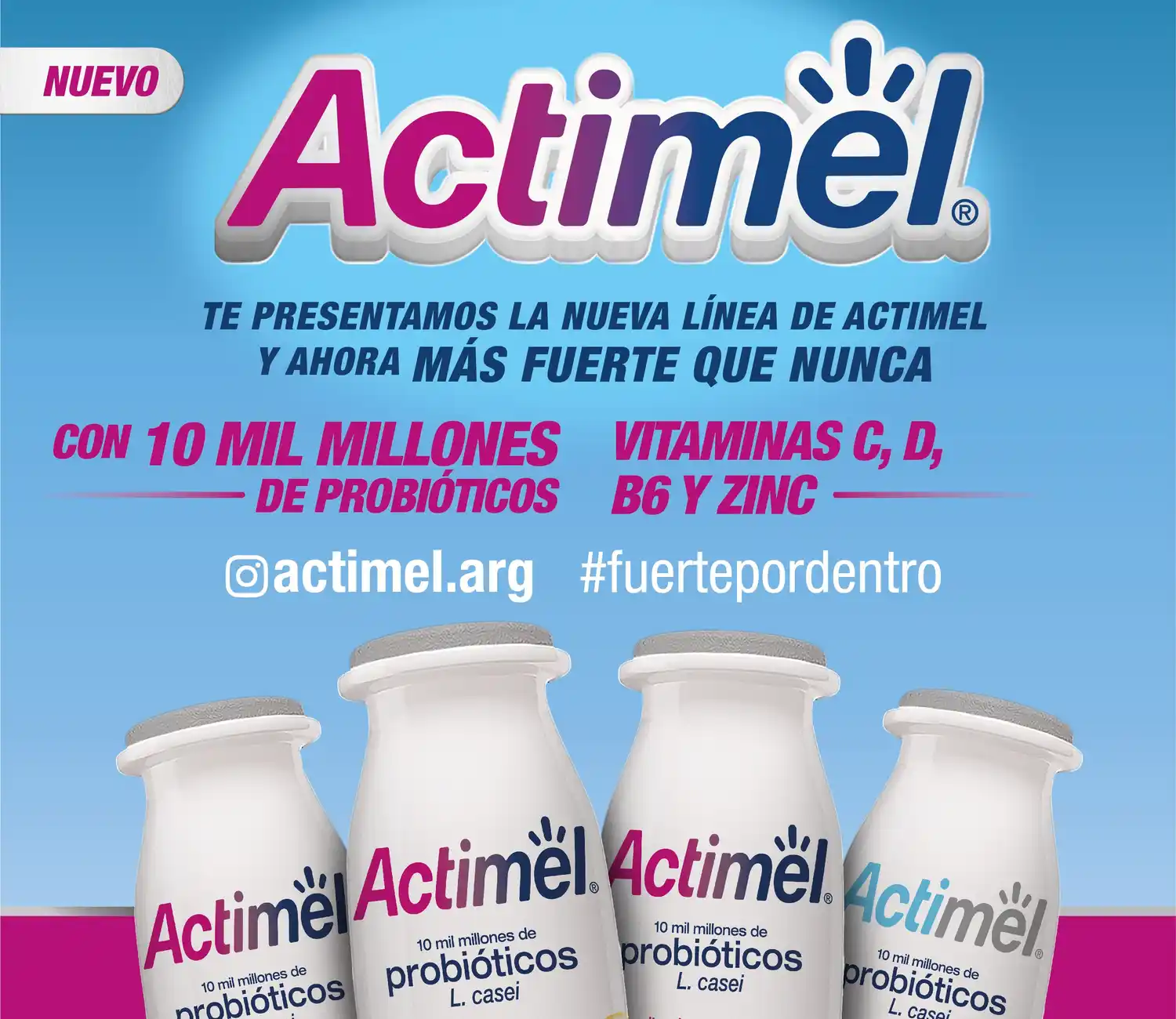 Danone presenta la nueva línea de Actimel: Vitaminas C, D, B6 y Zinc y 10 mil millones de probióticos naturales