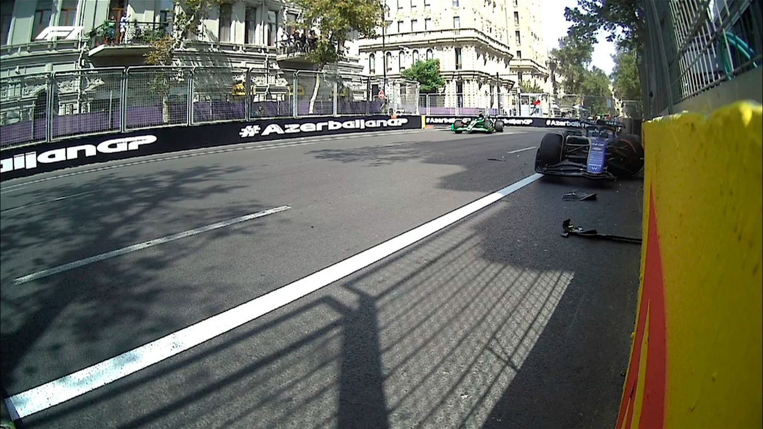 Colapinto perdió el control de su Williams FW46 en la primera práctica libre del Gran Premio de Azerbaiyán