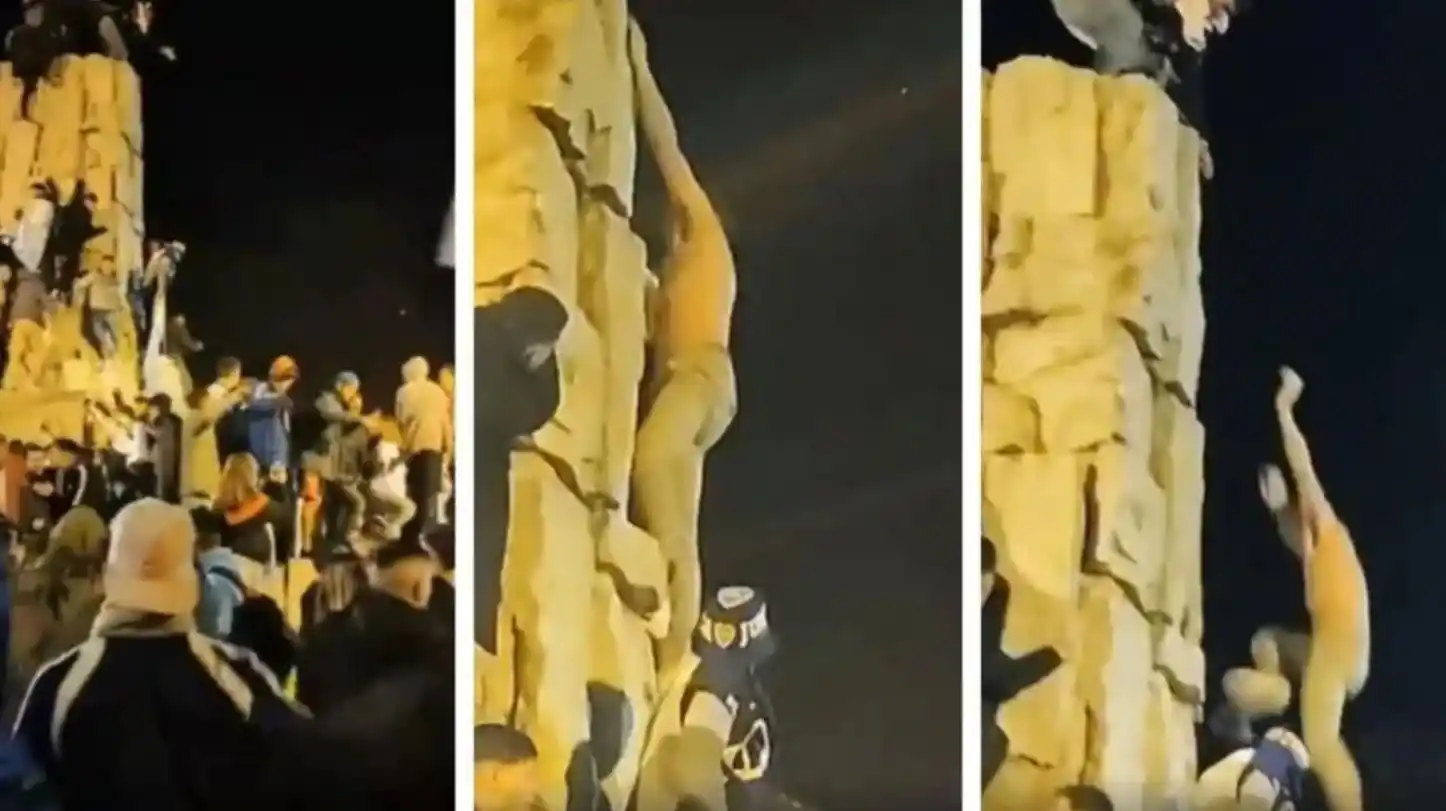 Un hincha cayó desde el Monumento a San Martín mientras festejaba la Copa América