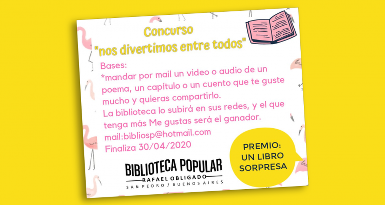 “Nos divertimos entre todos”: la Biblioteca Popular lanzó un concurso para compartir lecturas