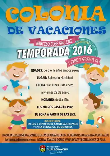 Continúa abierta la inscripción para la Colonia de Vacaciones