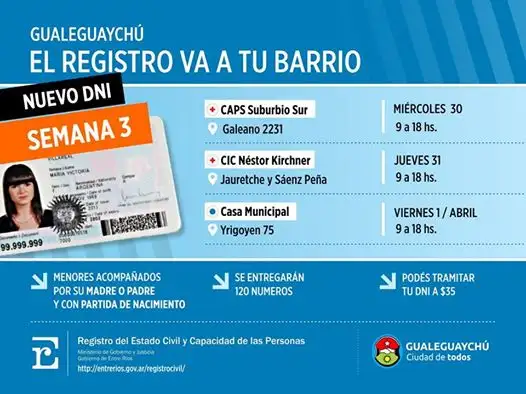 Hasta las 18 estará el móvil del Registro Civil en la Municipalidad 