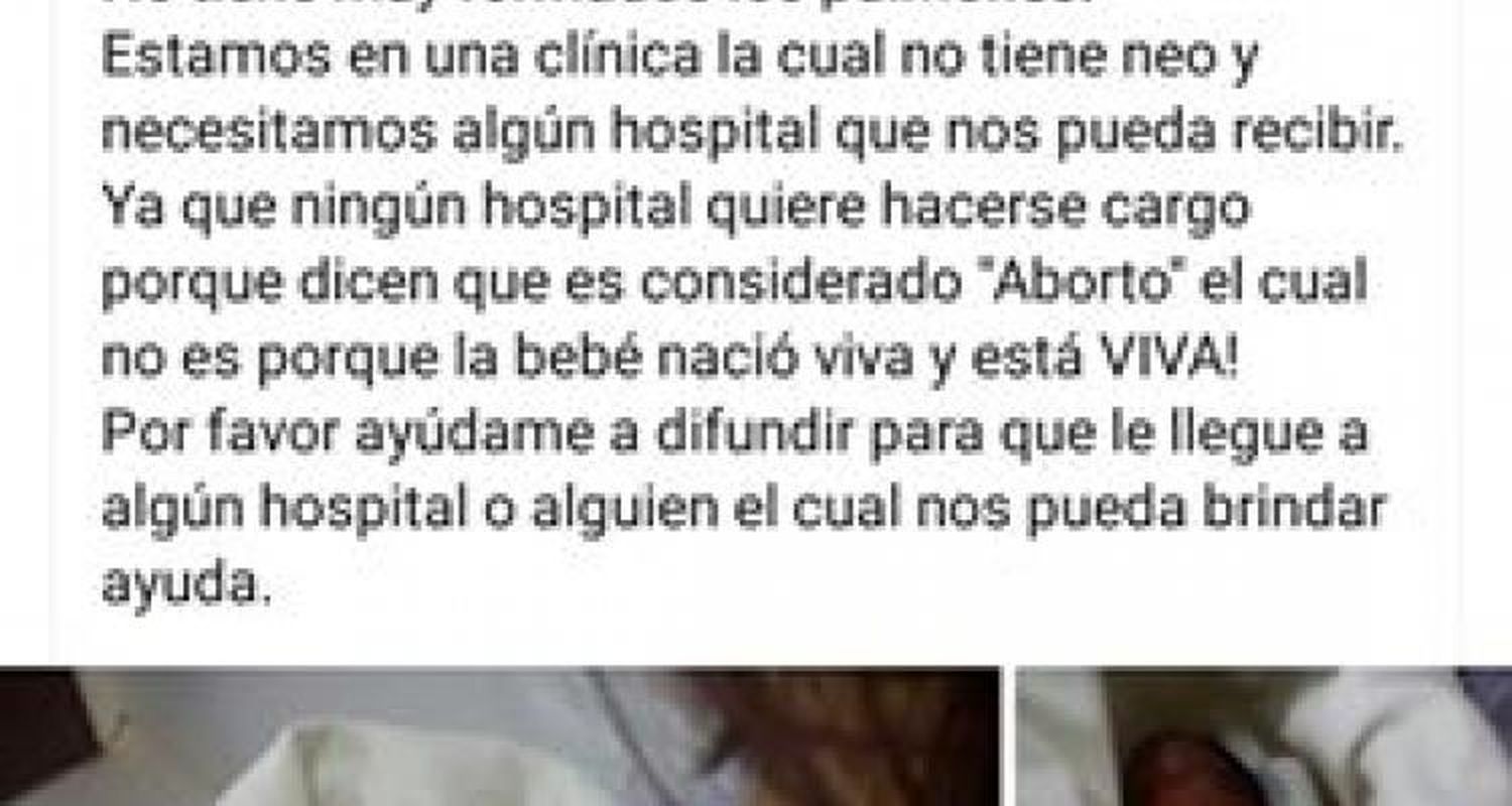Esperan un milagro para una beba de 22 semanas que nació en Clínica San Pedro