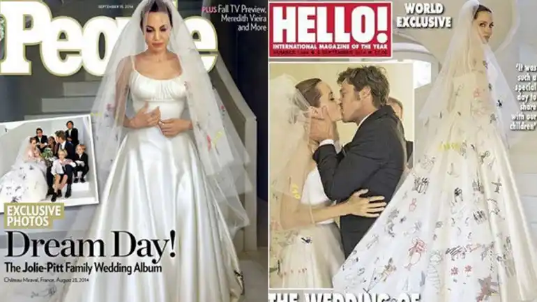El vestido de novia de Angelina Jolie, “diseñado” por sus hijos