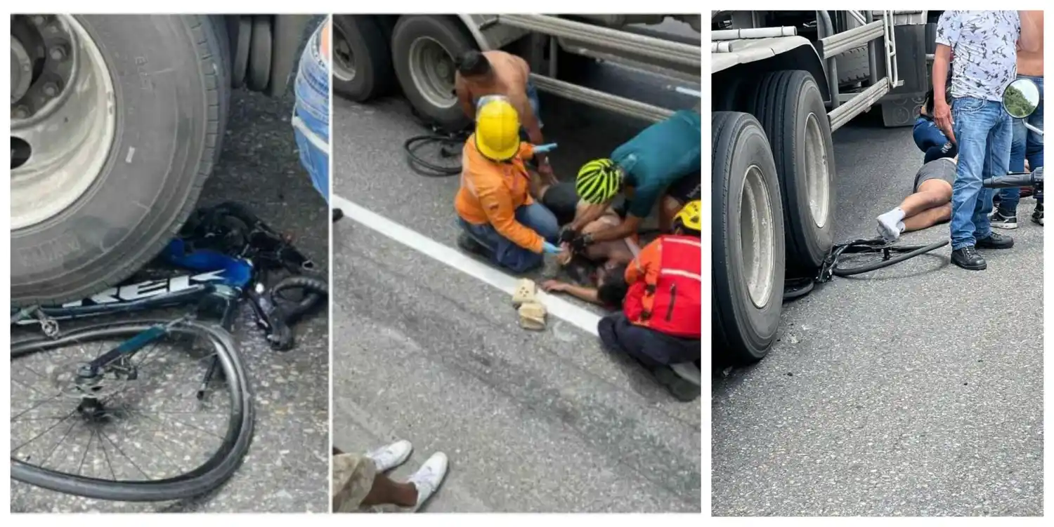 MUERE CICLISTA ATROPELLADO por una gandola en la Gran Mariscal de Ayacucho
