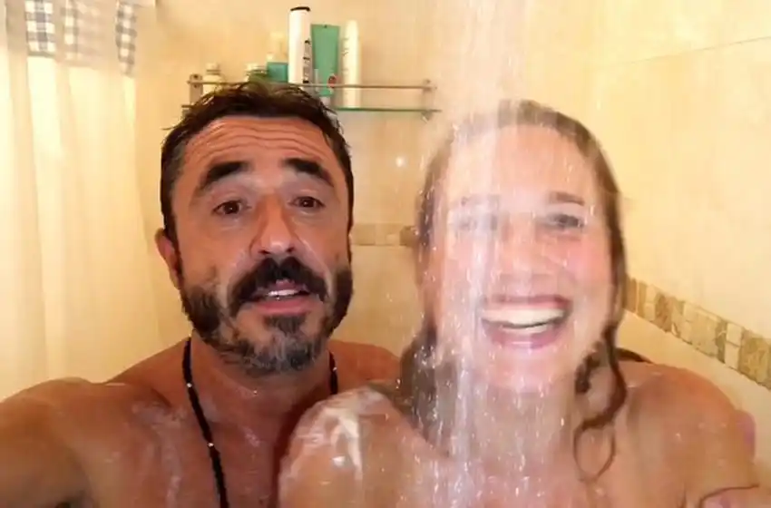 ¡A pura risa! Pablo Granados se bañó con Alina Moine