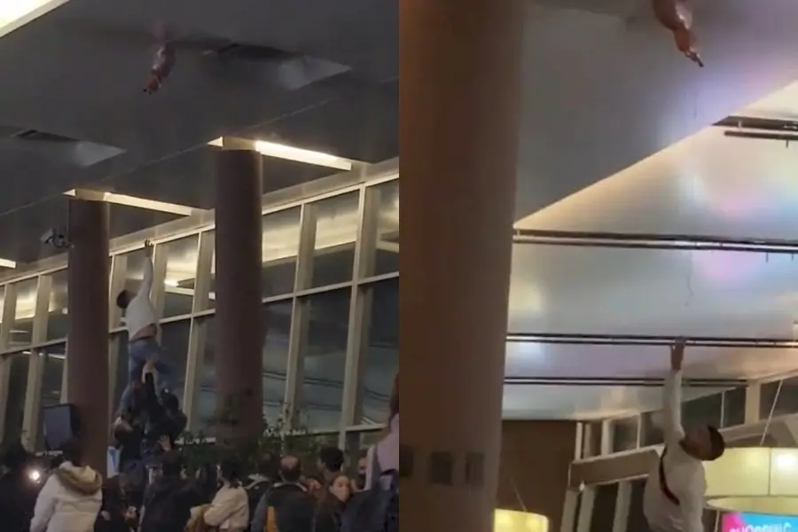 #EsViral | Una torre de argentinos y uruguayos al rescate de un globo