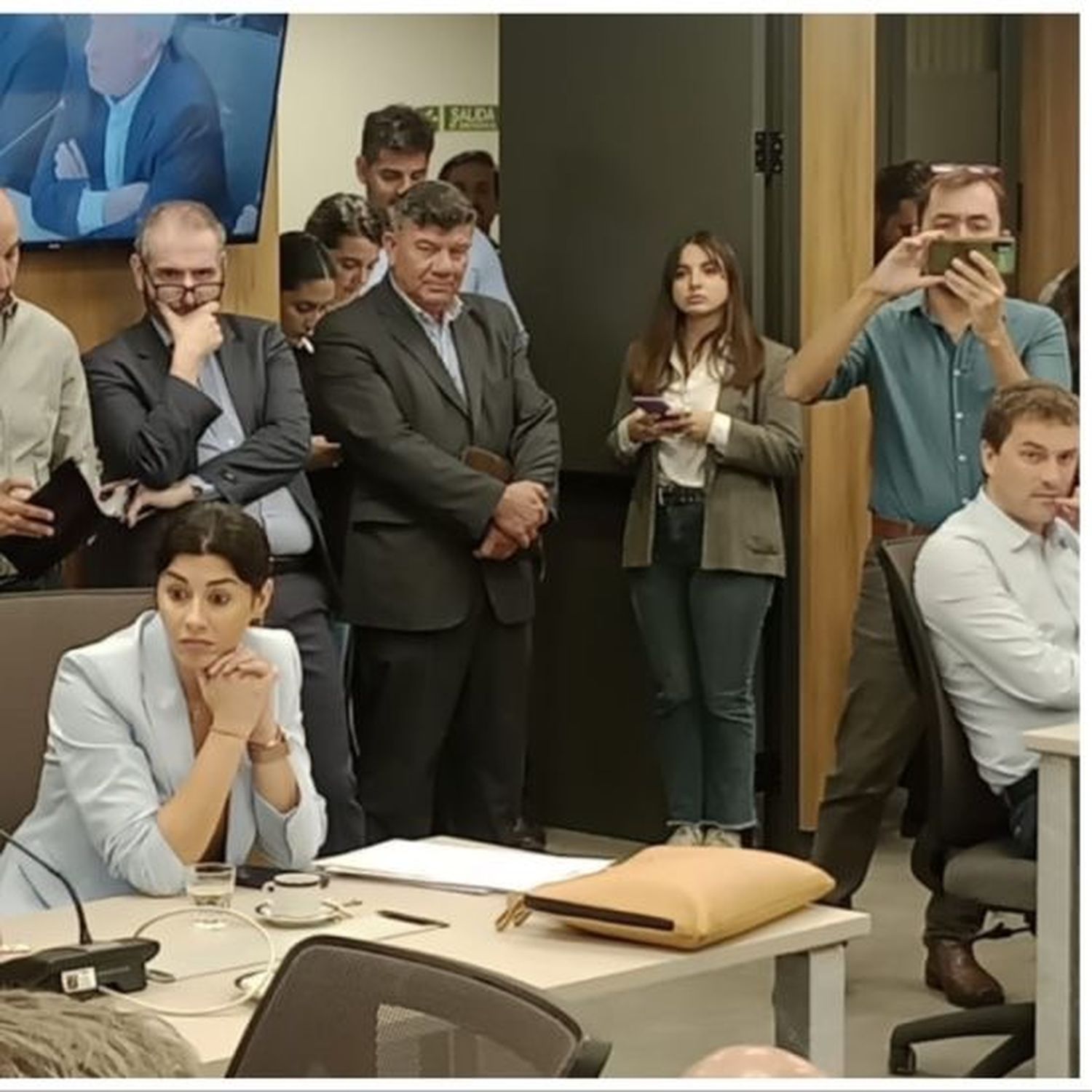 Trío. Pagano, Bidegaray y Bindi, en el Congreso.