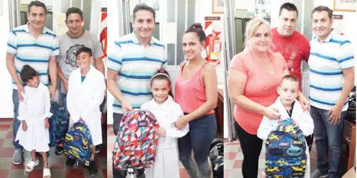 Entrega de útiles escolares, mochilas y guardapolvos en el Sindicato de Panaderos