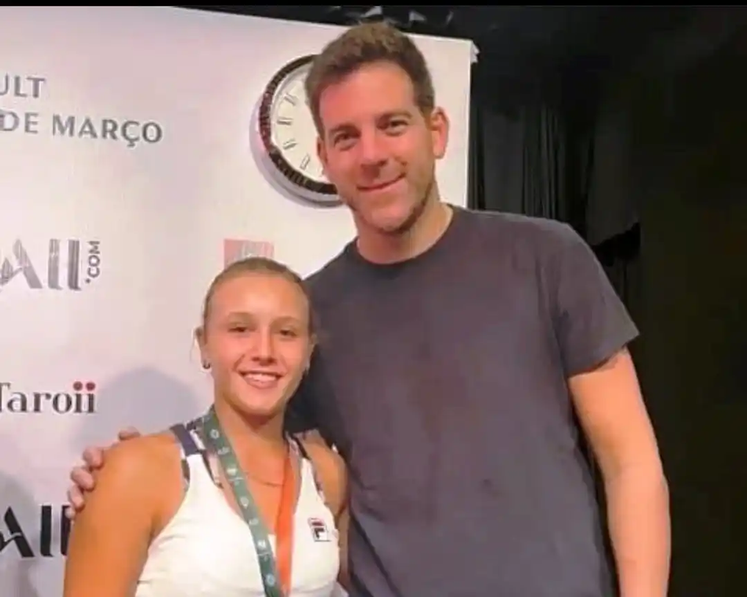 Del Potro y Sol Larraya Guidi, en San Pablo.