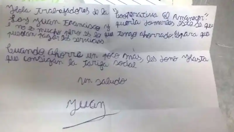 Nene de 8 años donó sus ahorros para que una cooperativa pague la luz