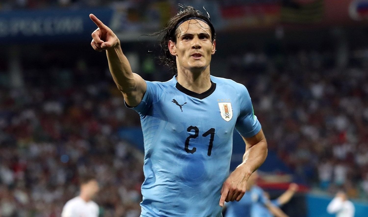 Edinson Cavani con la Selección de Uruguay