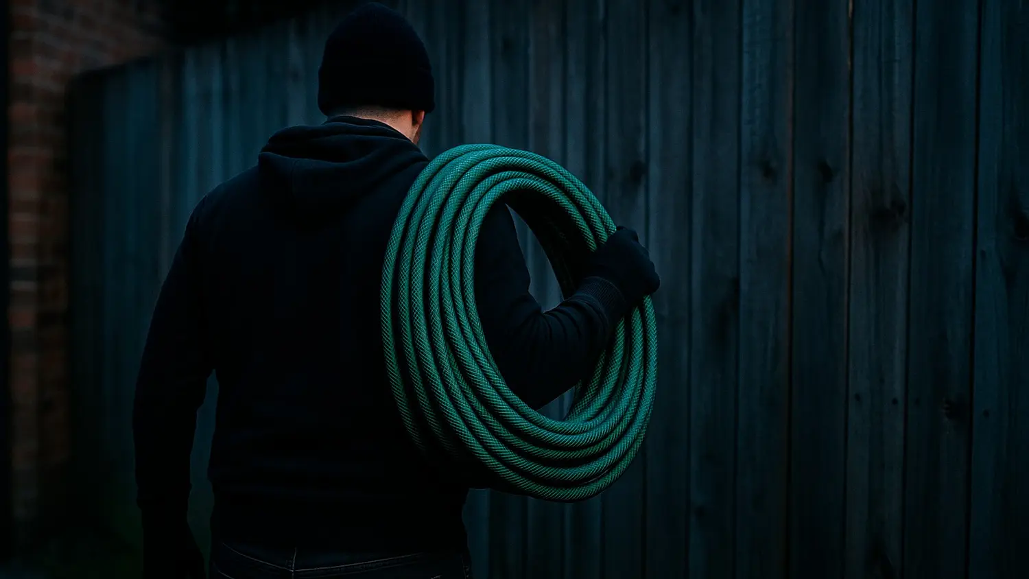 Imagen ilustrativa de la manguera mallada de 20 metros sustraída