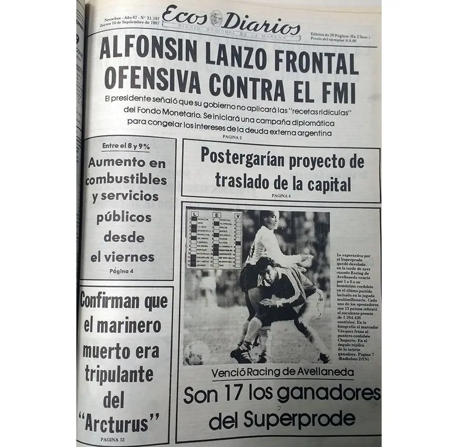Jueves 10 de septiembre de 1987