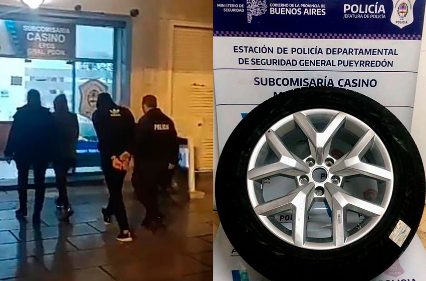 Atrapan a una pareja, con antecedentes, que tenía una rueda robada