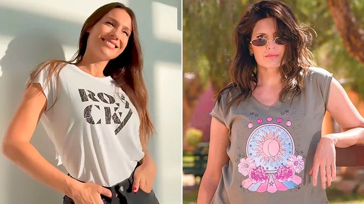 Pampita e Isabel Macedo modelaron las remeras de la actriz