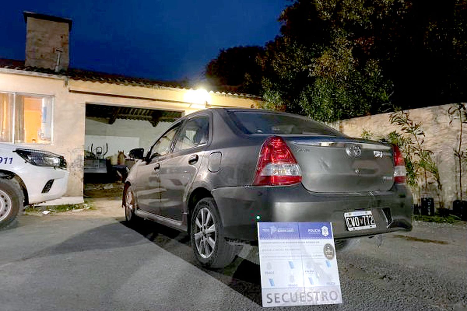 Rodado. Que resultó secuestrado en un operativo realizado en la vecina localidad y pasó por Necochea