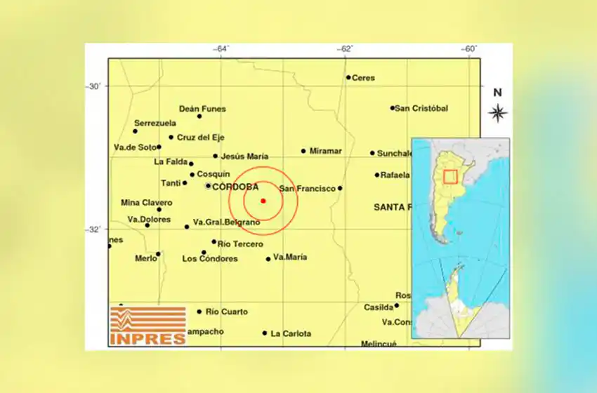 Un sismo de 4,4 grados sacudió a Córdoba