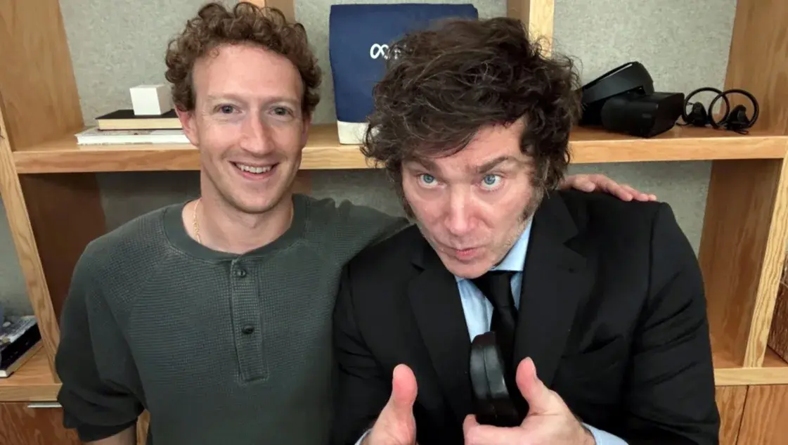 Mark Zuckerberg y Javier Milei