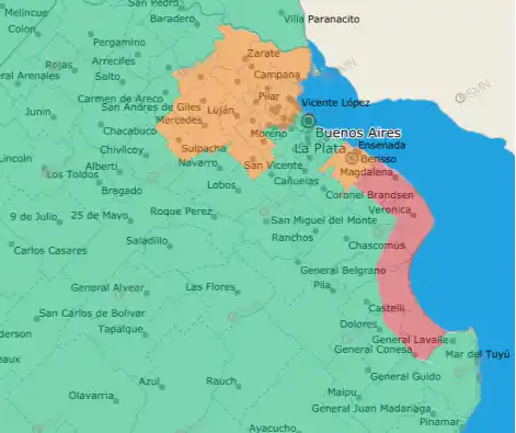 Las zonas afectadas de la Provincia.