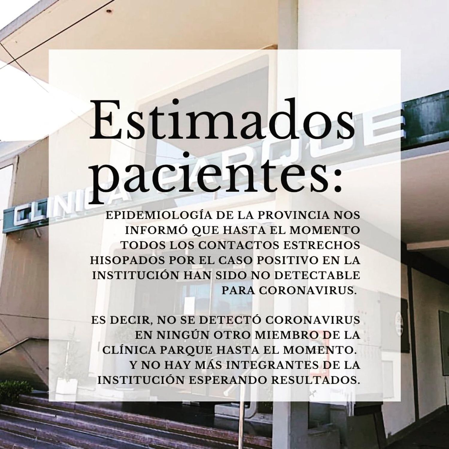 No se detectó coronavirus en los contactos estrechos del caso positivo en Crespo