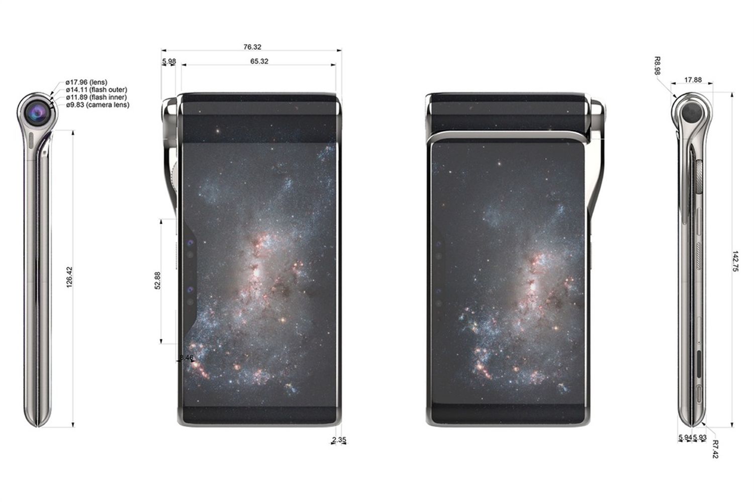 Hubble Phone, el celular del futuro: tres pantallas y soporte para 5G
