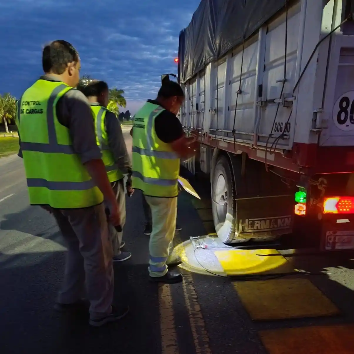 Realizaron controles de pesaje a camiones en la Ruta Provincial 1 a la altura de Alejandra - 3