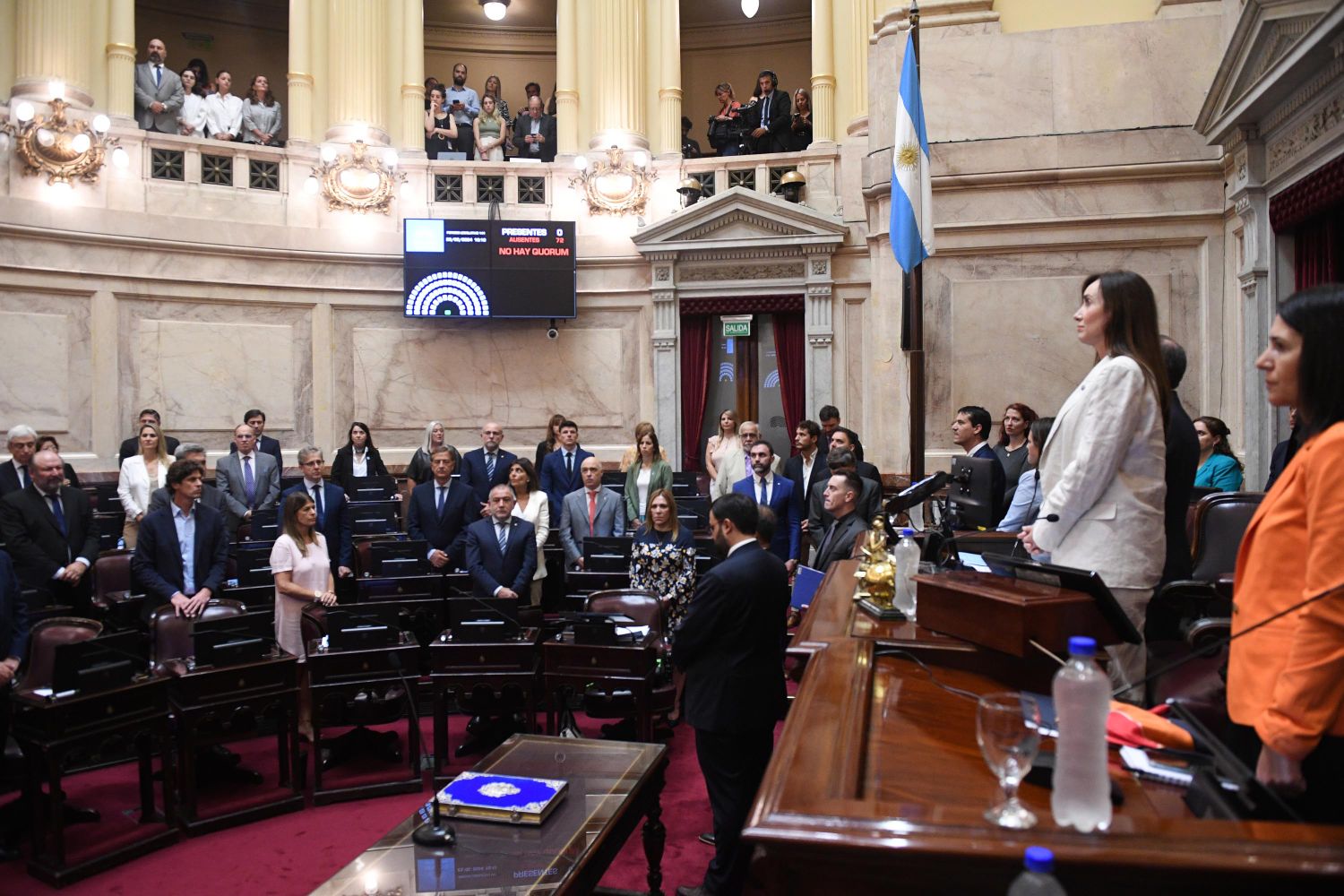 Villarruel hizo retirar un busto de Néstor Kirchner del Senado: "Yo no soy su viuda"