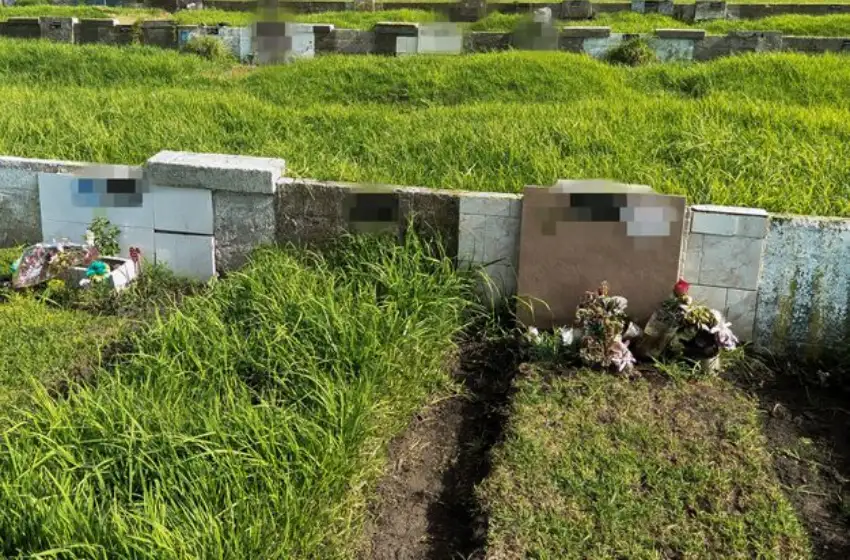 "Nichos rotos y ataúdes a la vista, techos con filtraciones, columnas oxidadas, luminarias rotas, baños inutilizables y pasillos inundados", enumeraron en su reclamo.