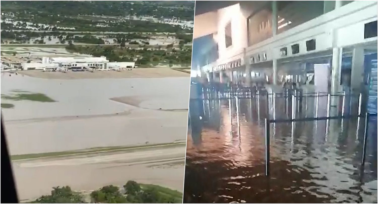 Principal aeropuerto de Honduras queda bajo agua tras el paso de la tormenta tropical Eta