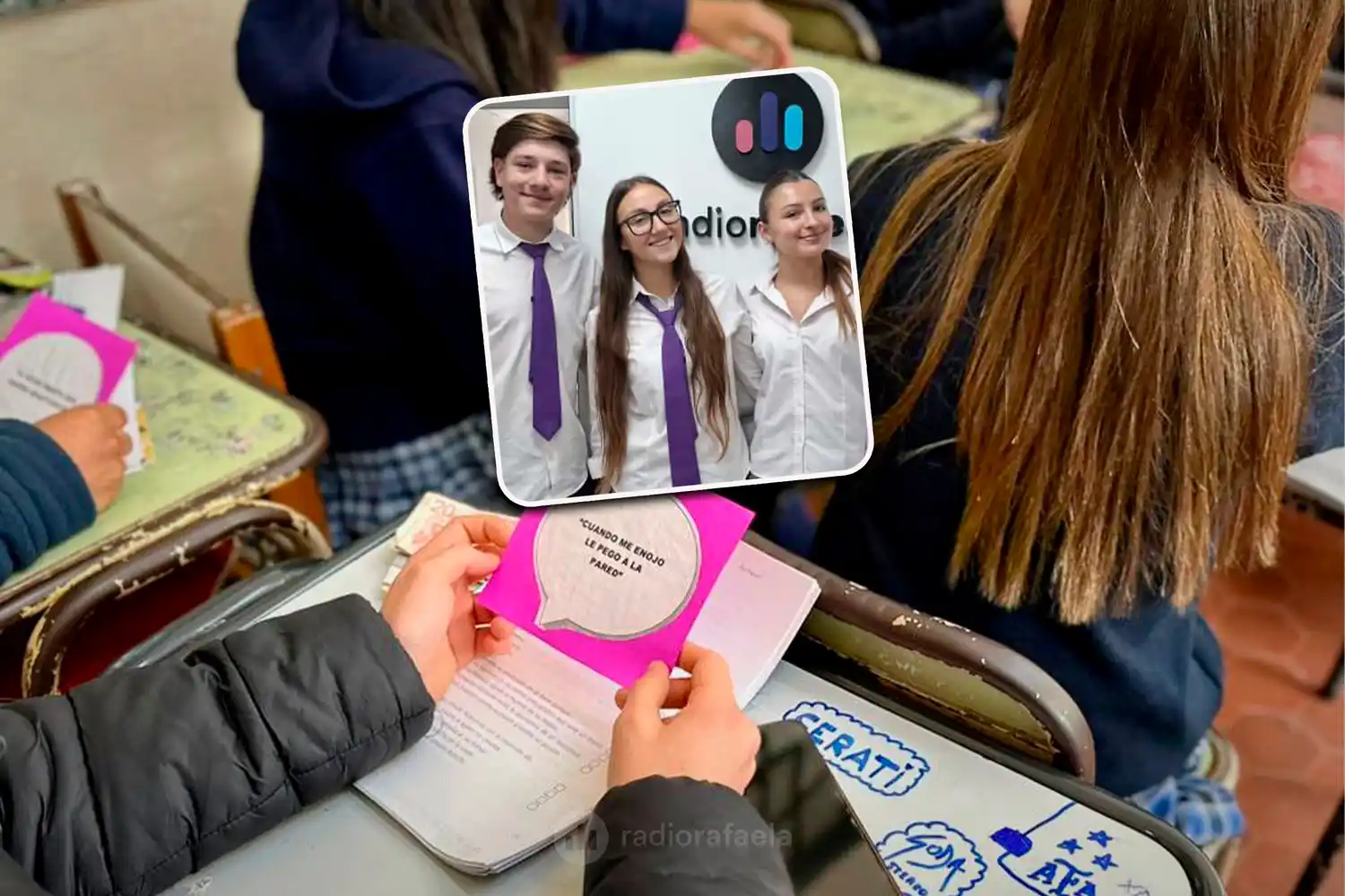Joaquina, Alfonso y Victoria -  Estudiantes del Colegio San José | Presentaron en el Concejo Joven una propuesta para crear el Programa "Rafaela Habla"