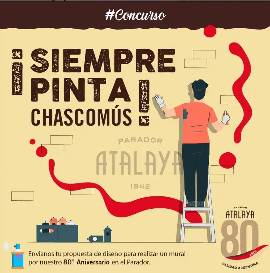 Concurso 80 Aniversario: Atalaya convoca a muralistas de Chascomús