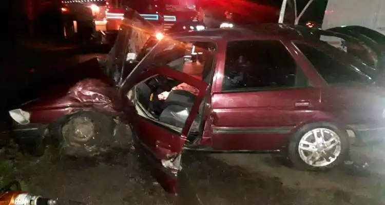 Chocó contra un árbol en la Curva de la Muerte